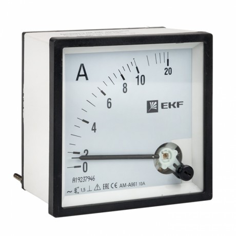 Амперметр AMA-961 аналоговый на панель (96х96) квадратный вырез 10А прямое подкл. EKF ama-961-10
