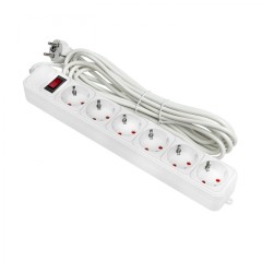 Сетевой фильтр 6*5м 10А/2,2кВт с выкл. c/з ПВС 3х0,75 Блокбастер EKF PROxima UFP10-375-6-05