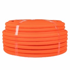 Труба гофр. ПНД тяжелая с протяжкой d25 мм (50 м) оранжевая EKF-Plast tpnd-25-to