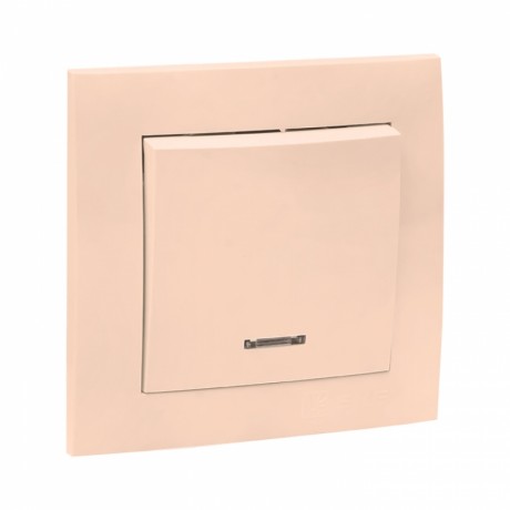 Валенсия выключатель 1-кл. 10А кремовый с индикатором EKF PROxima EWV10-121-20