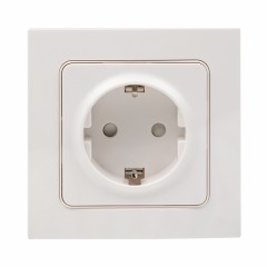 Стокгольм Розетка 1-местная с/з 16А белая с защ. штор. EKF PROxima EXR16-028-10