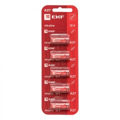 Алкалиновая батарейка типа А27 для сигнализаций блистер 5шт. EKF A27-BL5