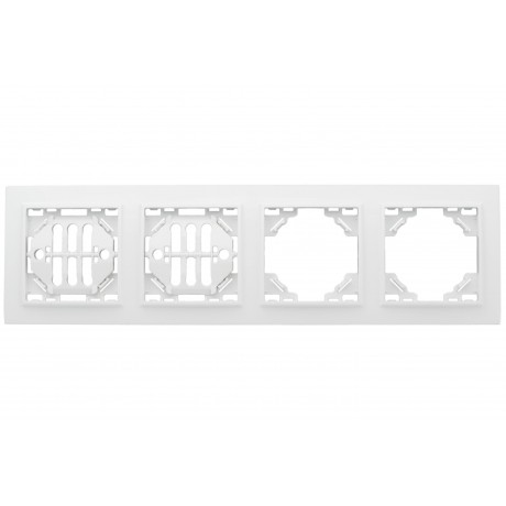 Минск Рамка 4-местная горизонтальная белая EKF Basic ERM-G-304-10
