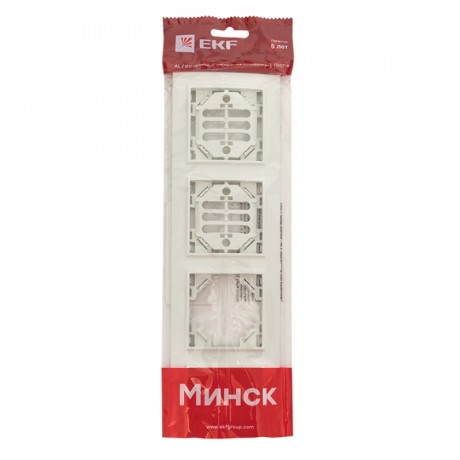 Минск Рамка 4-местная горизонтальная белая EKF Basic ERM-G-304-10