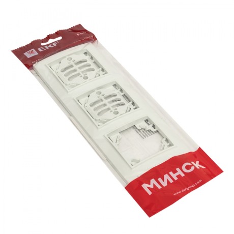 Минск Рамка 4-местная горизонтальная белая EKF Basic ERM-G-304-10